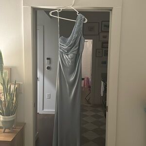 Shona Joy La Lune Gathered One Shoulder Maxi Dress - Powder Blue